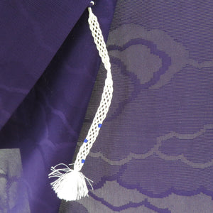 羽織 正絹 絽 夏用 紫色 雲柄 着物コート 着物用 身丈77cm