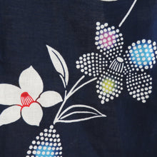 Load image into Gallery viewer, Yukata Cotton Bee Bee Collar Navy Blossom Pattern Tailoring Ladies Women&#39;s Yukata Stateau 159cm