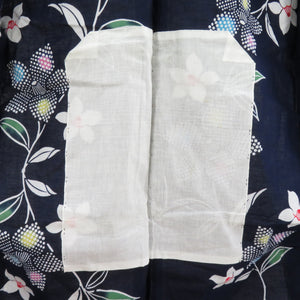 Yukata Cotton Bee Bee Collar Navy Blossom Pattern Tailoring Ladies Women's Yukata Stateau 159cm