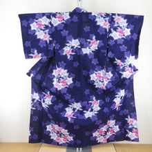 Load image into Gallery viewer, Yukata Cotton Bee Collar Purple x Pink Color Bellflower Pattern Tailoring Women&#39;s Yukata Yukata Studio 159cm