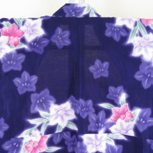 Load image into Gallery viewer, Yukata Cotton Bee Collar Purple x Pink Color Bellflower Pattern Tailoring Women&#39;s Yukata Yukata Studio 159cm