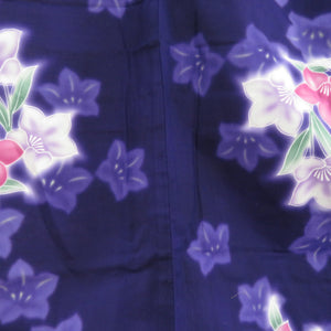 Yukata Cotton Bee Collar Purple x Pink Color Bellflower Pattern Tailoring Women's Yukata Yukata Studio 159cm