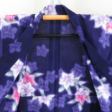 Load image into Gallery viewer, Yukata Cotton Bee Collar Purple x Pink Color Bellflower Pattern Tailoring Women&#39;s Yukata Yukata Studio 159cm