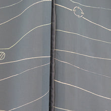 Load image into Gallery viewer, Summer kimono single garlic Gauge Garo summer squid stripes gray Blue wide collar pure silk tailor