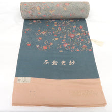 Load image into Gallery viewer, Refreshing silk Komon Kimono Shaku Blue gray gray chicken flower floral pattern 文 文 文 文 文 文 文 文 文 文 文