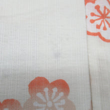 Load image into Gallery viewer, Summer kimono Komon Kimon Washing Kimono Colored Color x Orange Ume pattern Bachi collar 100 % Casual Summer Numbers 166cm