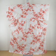 Load image into Gallery viewer, Summer kimono Komon Kimon Washing Kimono Colored Color x Orange Ume pattern Bachi collar 100 % Casual Summer Numbers 166cm