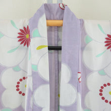 Load image into Gallery viewer, Summer kimono Komon Washable kimono Light purple x white large plum pattern Bachi collar 100 % Casual Numbers