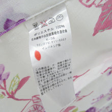 Load image into Gallery viewer, Summer kimono Komon Washable kimono single garment cherry blossoms white x pink x purple bee collar 100 % Casual summer height 163cm