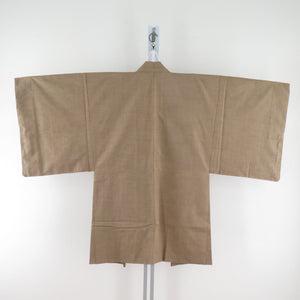 Men's kimono Tsumugi ensemble lined brown pure silk male men's tailoring men's tailoring kimono men's casual height 146cm