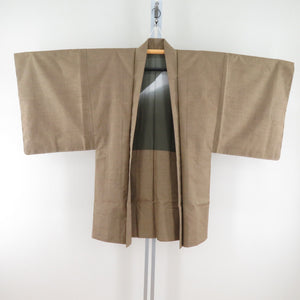 Men's kimono Tsumugi ensemble lined brown pure silk male men's tailoring men's tailoring kimono men's casual height 146cm