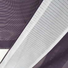 Load image into Gallery viewer, 夏着物 単衣 ポリエステル 絽 バチ衿 正絹 絽 色無地 紫 一つ紋 夏用 仕立て上がり 身丈160cm 美品