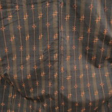 Load image into Gallery viewer, Kimono Kumejima Tsumugi Lined Kasuri pattern wide collar brown x orange -colored silk casual kimono tailoring