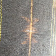 Load image into Gallery viewer, Kimono Kumejima Tsumugi Lined Kasuri pattern wide collar brown x orange -colored silk casual kimono tailoring