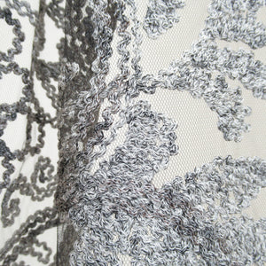 Shawl embroidery Amami Oshima Mud dyed Kasuri -based silk gray x white x light red kimonos and Western clothes 175cmx60cm beautiful goods