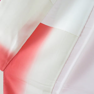 江戸小紋 鮫文様 赤色 袷 広衿 正絹 紋なし 仕立て上がり着物 身丈155cm 美品