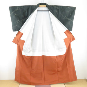 Tsumugi Kimono Oshima Tsumugi Deep Green Kasuri Kasuri Kasuri Wide Collar Pine Buri Pure Silk Casual Casual Kimono Tailor