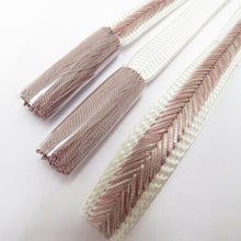 Load image into Gallery viewer, Obi tightening group 100% silk pink x white silver yarn Kyoto Nishijin Kumikumi stranded bunch belt
