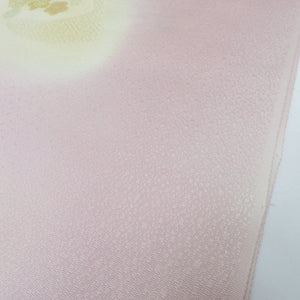 帯揚げ 丹後ちりめん 正絹 青みピンク×クリーム色ぼかし 絹100％ フォーマル カジュアルにも 日本製 長さ184cm