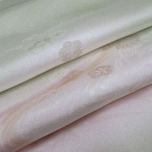 帯揚げ 丹後ちりめん 正絹 アスパラガスグリーン×白緑色ぼかし 絹100％ フォーマル カジュアルにも 日本製 長さ181cm