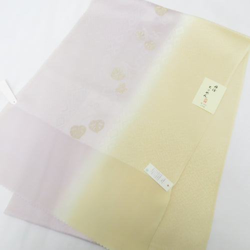 帯揚げ 丹後ちりめん 正絹 ラベンダーカラー×クリーム系ぼかし 絹100％ フォーマル カジュアルにも 日本製 長さ179cm
