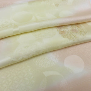 帯揚げ 丹後ちりめん 正絹 コーラルピンク×クリーム色ぼかし 絹100％ フォーマル カジュアルにも 日本製 長さ183cm