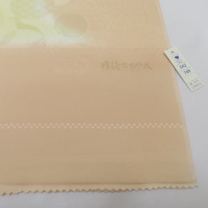 帯揚げ 丹後ちりめん 正絹 コーラルピンク×クリーム色ぼかし 絹100％ フォーマル カジュアルにも 日本製 長さ183cm
