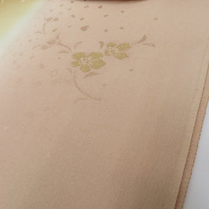 帯揚げ 丹後ちりめん 正絹 黄色×薄茶ぼかし 絹100％ フォーマル カジュアルにも 日本製 長さ183cm