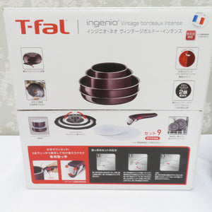 T-FAL Tiffar Cooking utensils Inginio Neo Vintage Bordeaux Intense Set 9 Fly Pan Wook Pan Sauce Pan 9 Points Set unused