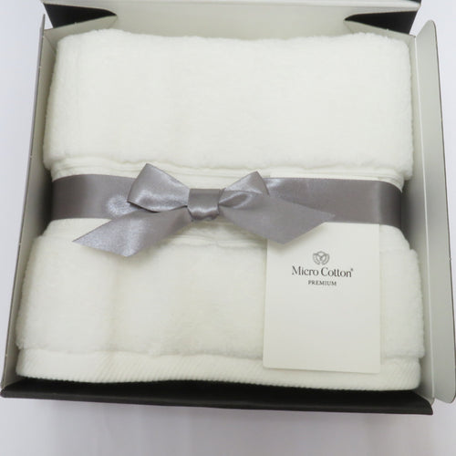 タオル Micro Cotton マイクロコットン プレミアム フェイスタオル 76×41cm 綿100％ ホワイト 未使用品