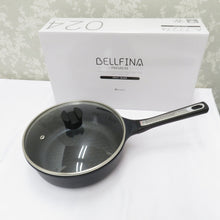 Load image into Gallery viewer, Cooking utensils Bellfina Belfina Premium Diamond Embosspan 24cm Deep Lid French Black Gas Possed IH Beauty