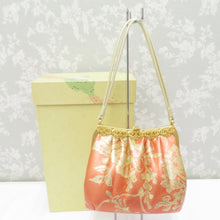 Load image into Gallery viewer, Japanese Bag Bag I and Tada Handbag Kimono Bag Japanese Small Orange Orange Flower Pattern Beauty