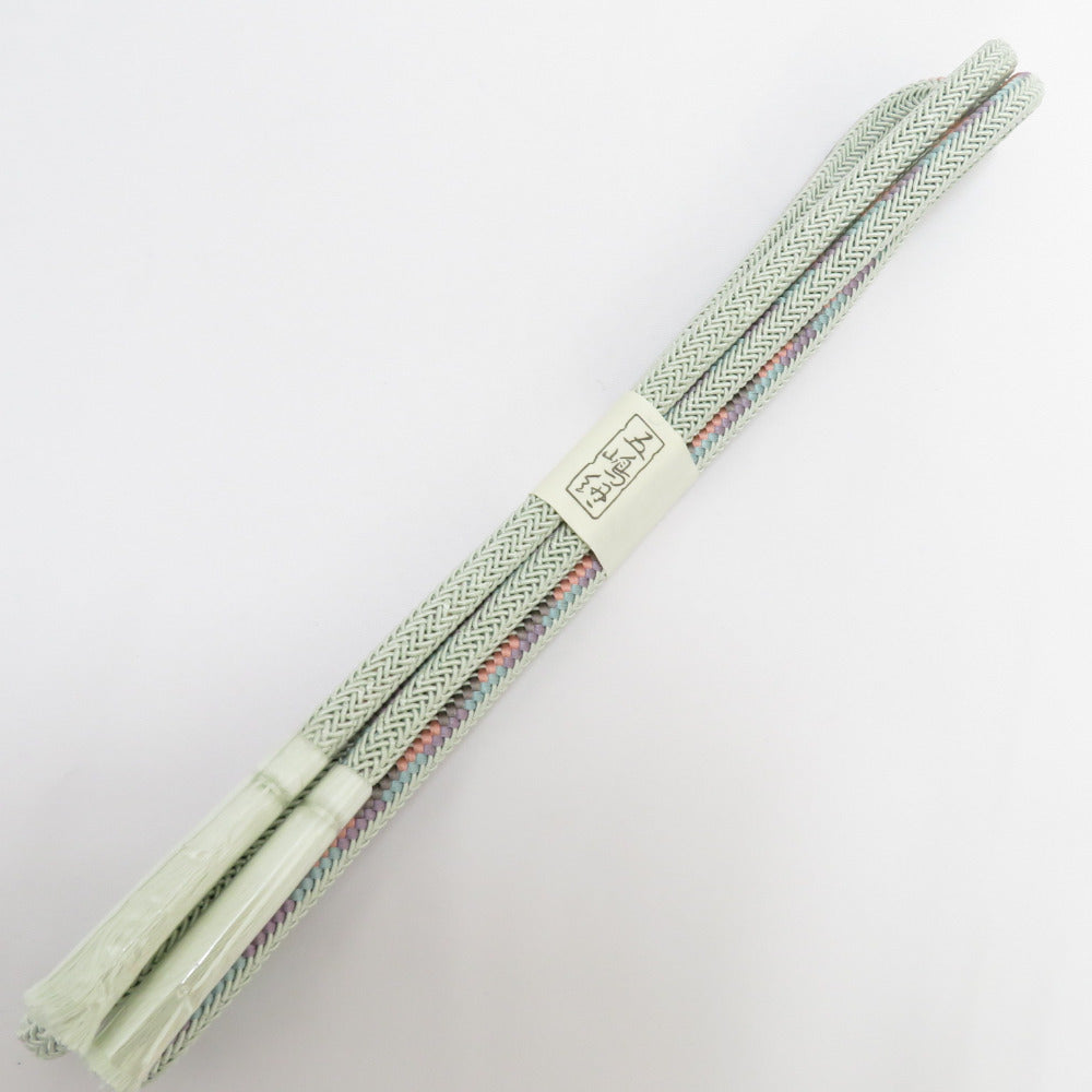 Obi tightening Summer Gotoshima string intangible cultural property Mint Green Marugumi string Japanese pure silk belt 100 % silk accessories about 156cm length