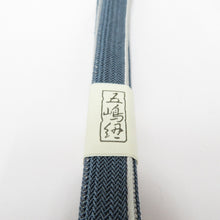 Load image into Gallery viewer, Obi -tightened Goto string intangible cultural property Kumen Blue Plague string Japanese Pure silk band 100 % Kimono Kimono Goto Hepo Length