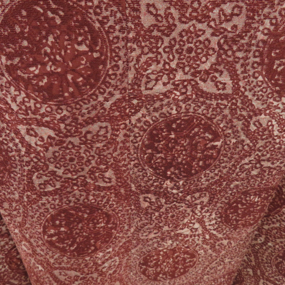 着物コート 道行 輪奈ビロード 和装コート 赤紫色 華文 正絹 ちりよけ