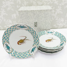 Load image into Gallery viewer, Kutani -yaki Tableware Kutani Blue Subsquils Located Side Plate 5 Disc Shrine Crab