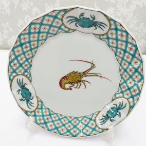 Kutani -yaki Tableware Kutani Blue Subsquils Located Side Plate 5 Disc Shrine Crab