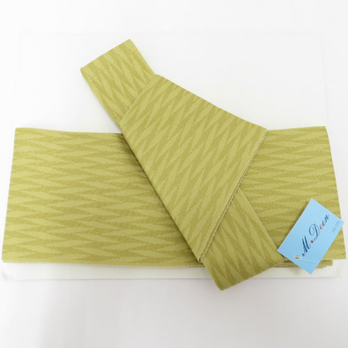 Male band one -touch square band 100 % Karashi -colored Japanese gentleman men's classic yukata belt men's simple dressing kimono kimonos length about 400cm