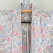 Load image into Gallery viewer, Tsumugi Kimono Kimono Pure Silk Backdue x multi -colored fallen leaflet wide collar Casual kimono tailoring up 160cm