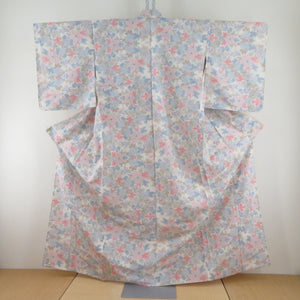 Tsumugi Kimono Kimono Pure Silk Backdue x multi -colored fallen leaflet wide collar Casual kimono tailoring up 160cm