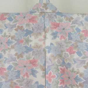 Tsumugi Kimono Kimono Pure Silk Backdue x multi -colored fallen leaflet wide collar Casual kimono tailoring up 160cm