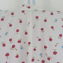 Load image into Gallery viewer, Komon UNITED COLORS OF BENETTON Lined collar rose pattern White x red x light blue Washing kimono tailoring polyester kimono 165cm