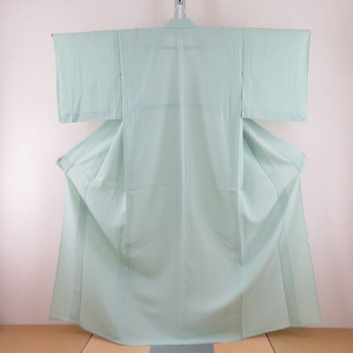 Summer kimono Color Color Color Simple Crum Back Collar Silk Pure Mint Green Crest With a Green Crest Summer Tailor