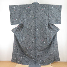 Load image into Gallery viewer, Komon Polyester Lined Lined Collar Plant Black x White Washing Kimono