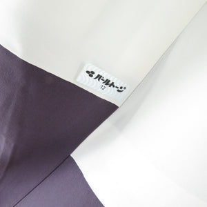 Edo Komon shark crest Lined collar pure collar silk purple crestless tailored pearl tone processing