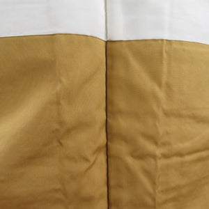 紬 着物 砂色ｘ黄緑 よろけ縞 袷 バチ衿 正絹 カジュアル着物 仕立て上がり 身丈155cm