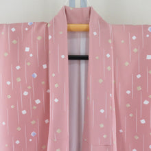 Load image into Gallery viewer, Komon Polyester Lined Collar wide collar pattern Pink x White x Light purple Washing kimono tailoring 164cm