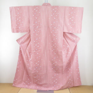 Komon Polyester Lined Collar wide collar pattern Pink x White x Light purple Washing kimono tailoring 164cm