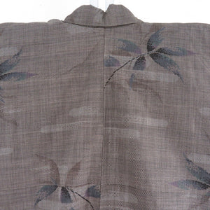 Tsumugi Kimono Oshima Tsumugi Brown Bachi Collar Brown x Gray x Blue Pure Silk Casual Tailor 159cm