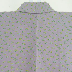 Komon single coat wide collar light purple x yellow -green chill pattern pure silk casual tailoring